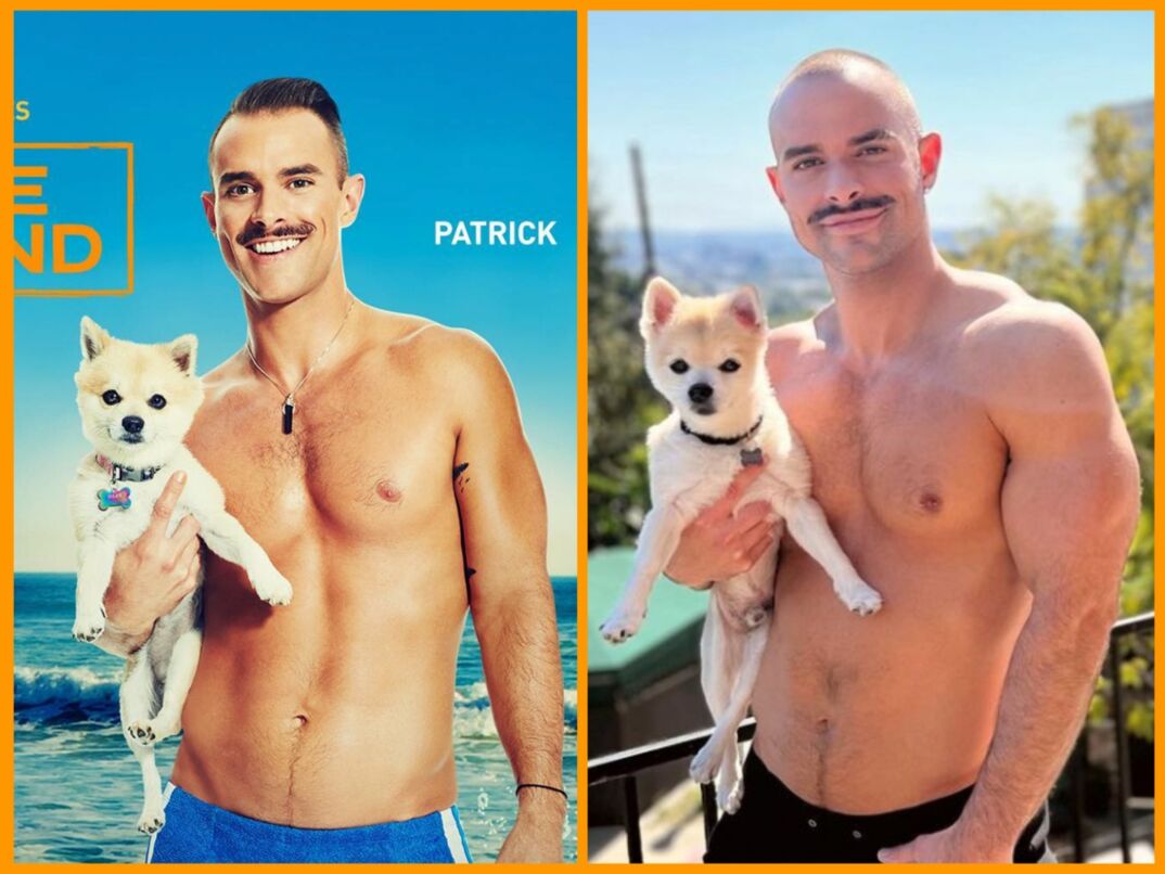 Patrick McDonald with his dog in side-by-side photos