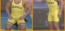 Mark Consuelos strips down to a wrestling singlet to get pummeled by a college jock 