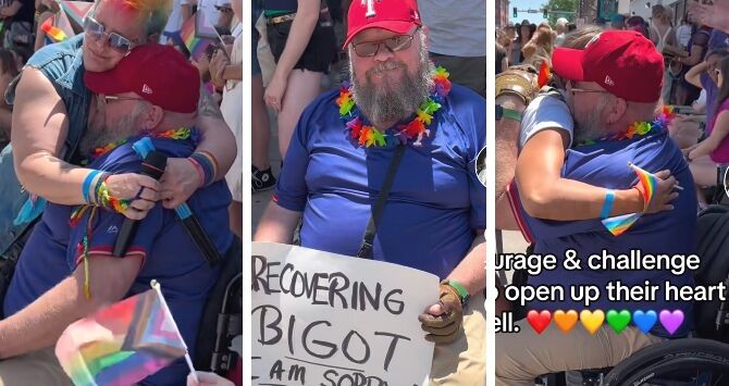 The man offered free hugs at Denver Pride