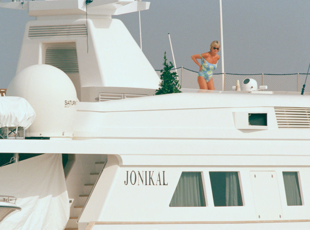 Princess Diana on the Jonikal yacht in 1997