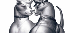 Tom of Finland artwork recreated with cats and dogs by pet care brand