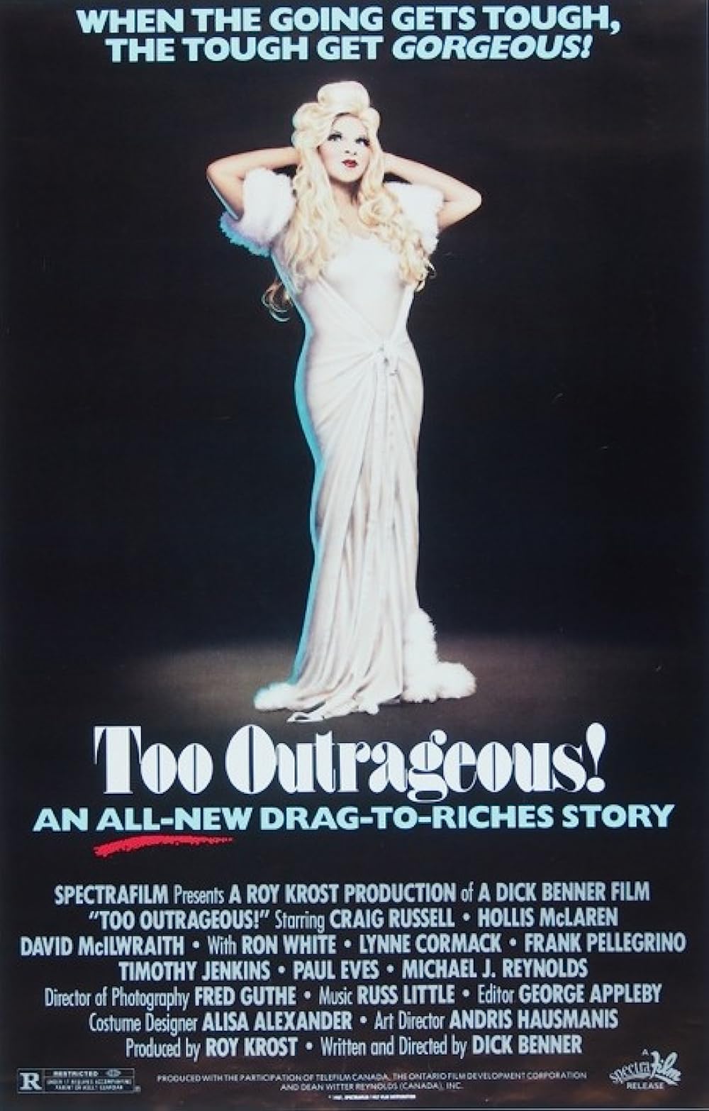 A poster for 'Too Outrageous!'