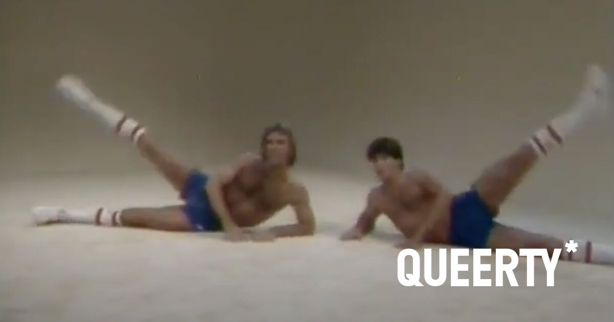 Get stretched out with this ’80s leg workout video featuring two very hot guys in very short shorts