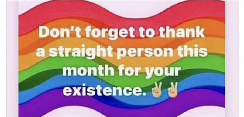 Jeremy Bieber's Pride Month message on a rainbow flag
