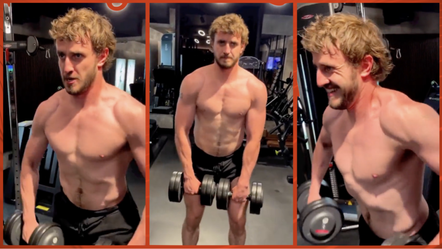 Paul Mescal shirtless and working out