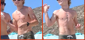 Ross Lynch shows off his very revealing swimwear on a beach vacation & now the internet’s SOAKED