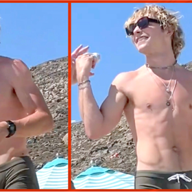Ross Lynch shows off his very revealing swimwear on a beach vacation & now the internet’s SOAKED