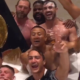 French rugby team celebrates trophy win with post-game bathtime fun