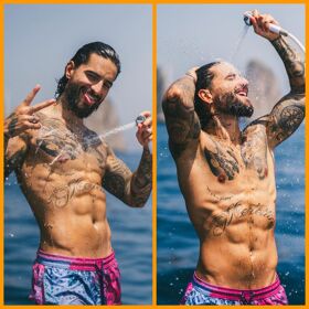Maluma takes his soaking wet abs to Italy and now the entire world is parched