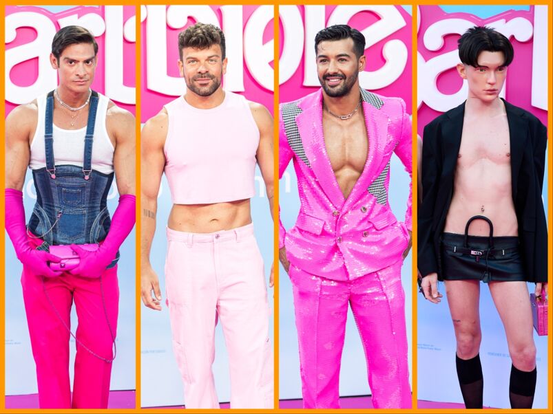 Men on the red carpet at Barbie premiere in Madrid