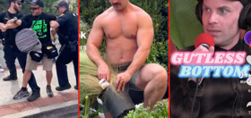 Shirtless manscapers at work, kissing straight guys, & an anti-Pride arrest