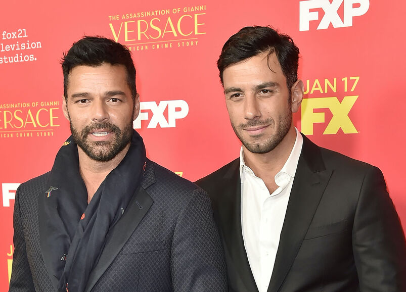 Ricky Martin and Jwan Yosef on the red carpet