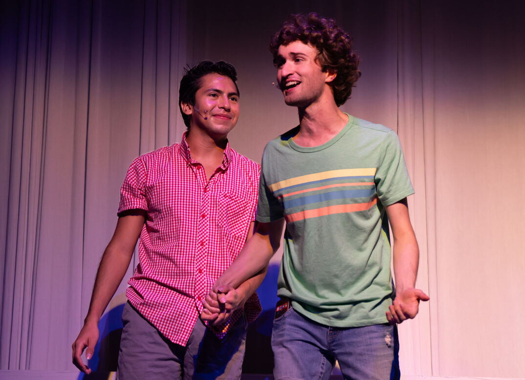 Freddy Mauricio, left, and Ben Ballmer in a scene from "Gay Card."