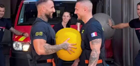 These tatted up firefighters are going viral with their synchronized ball routine