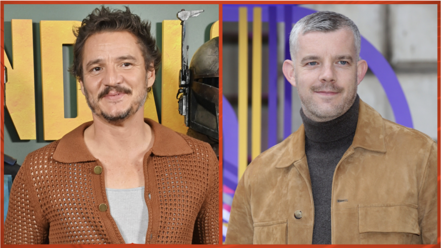 Pedro Pascal and Russell Tovey pose in side-by-side red carpet photos