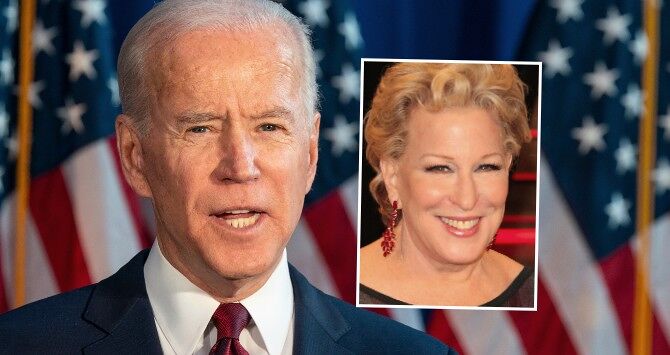 Joe Biden and Bette Midler