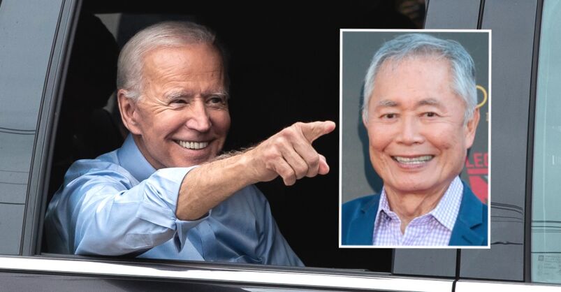 Joe Biden and George Takei
