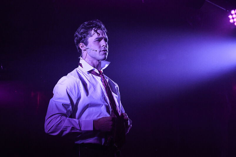 Kyle Patrick in Kokandy Productions’ Chicago premiere of "American Psycho: The Musical." Photo by Evan Hanover