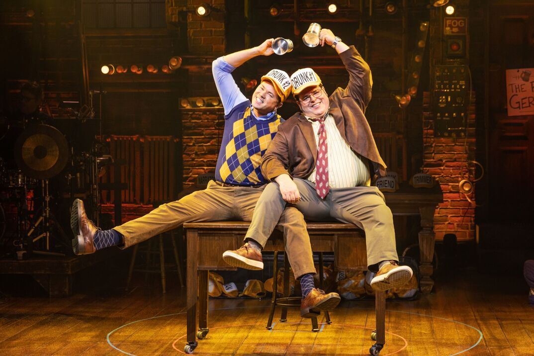 Andrew Rannells and Josh Gad in "Guttenberg! The Musical!"