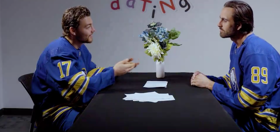 NHL teammates Tyson Jost & Alex Tuch aren’t afraid to be a little gay for “speed dating” skit