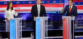 Republican candidates bicker over heels in their latest debate dumpster fire