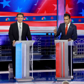 Republican candidates bicker over heels in their latest debate dumpster fire
