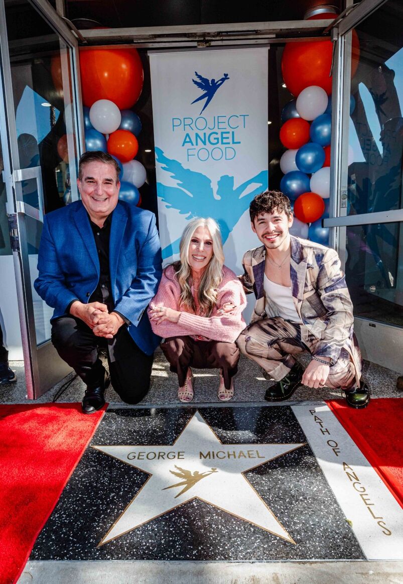 Project Angel Food CEO Richard Ayoub, K-EARTH 101’s Lisa Stanley and David Archuleta 