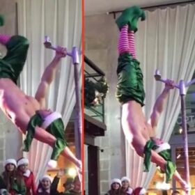 WATCH: Italian pole dancer delivers the X-mas goods