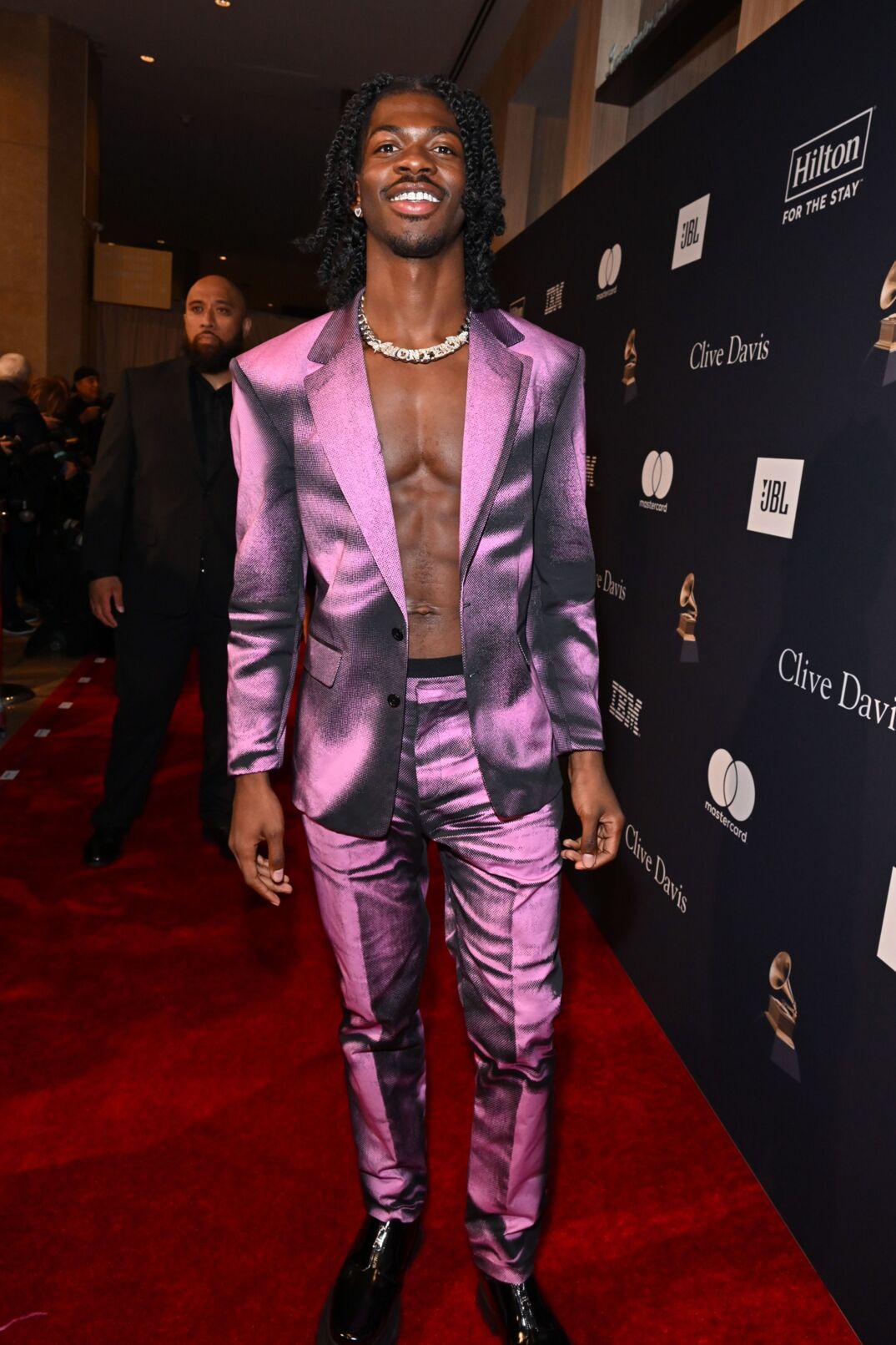Lil Nas X in a pink suit