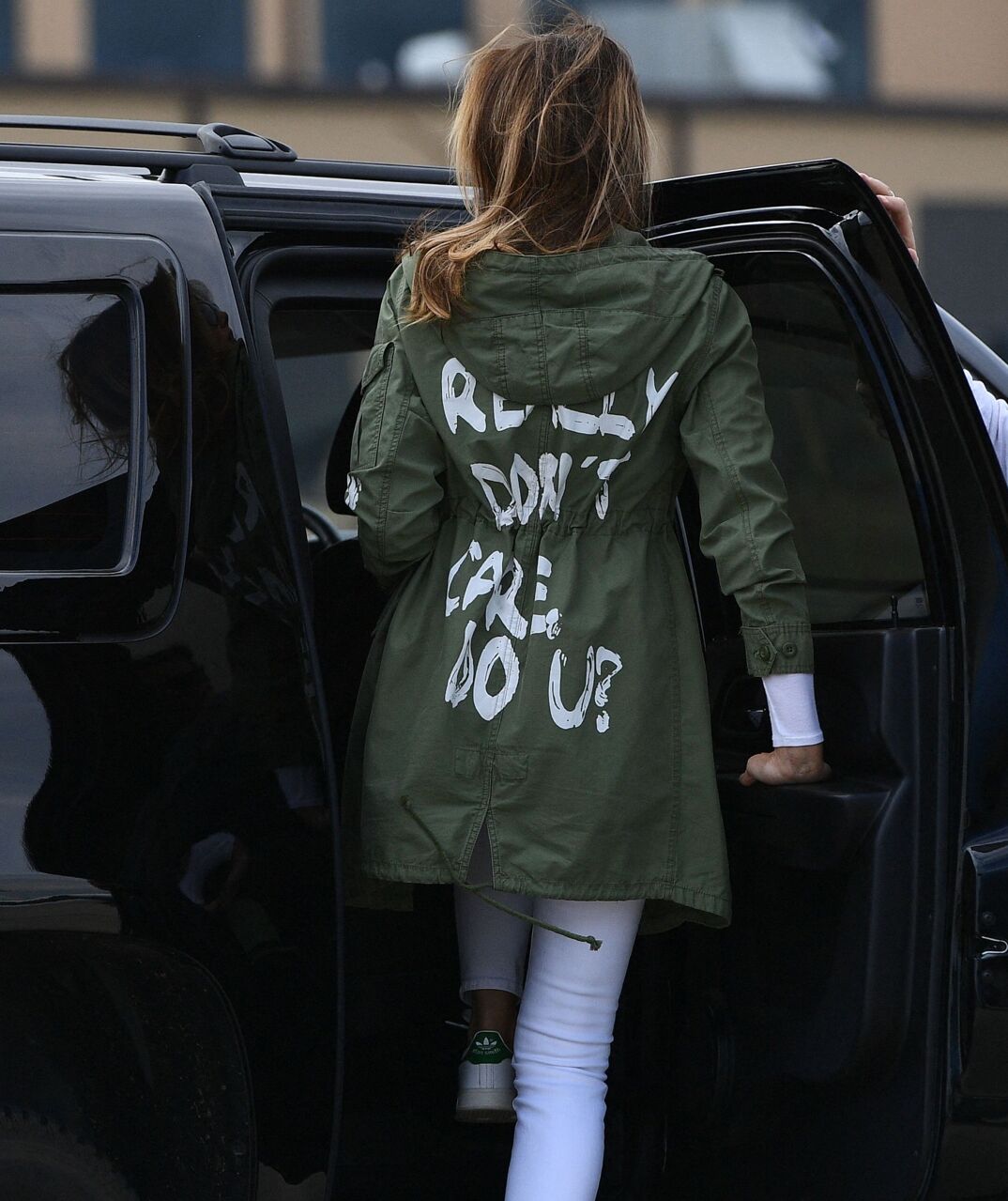 Melania Trump in her I really don't care jacket