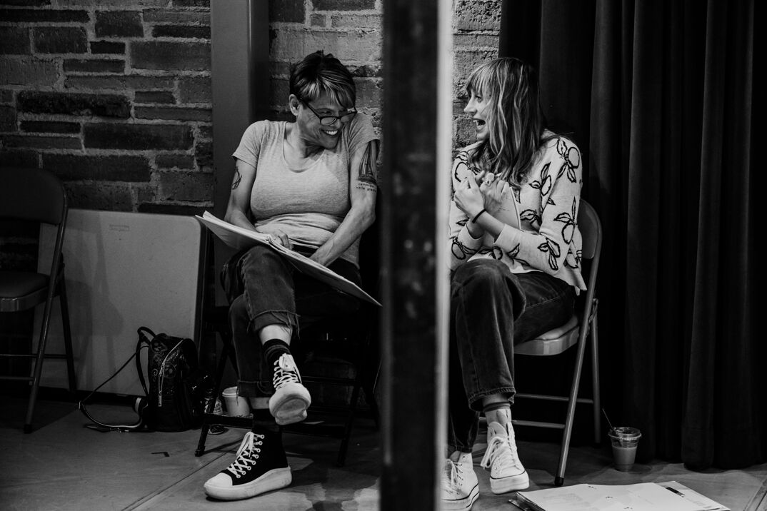 Alexandra Billings and Lauren Blumenfeld in "POTUS" at Geffen Playhouse.