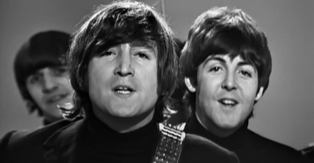 Ringo Starr, John Lennon and Paul McCartney of The Beatles