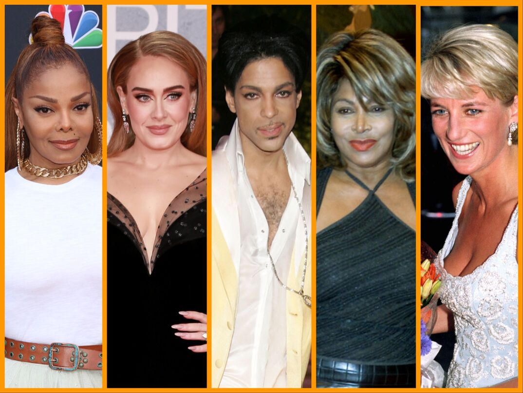 Janet Jackson, Adele, Tina Turner, Prince, Princess Diana