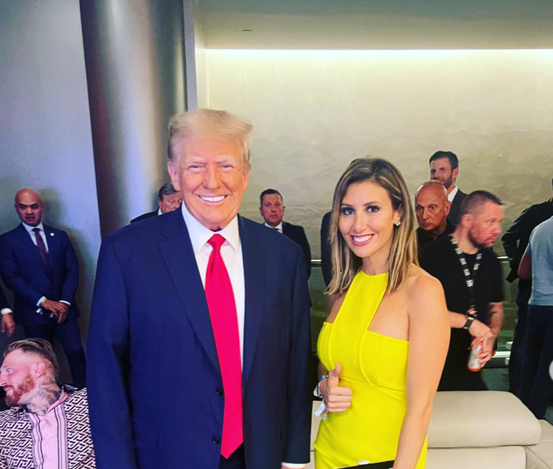 Donald Trump standing next to Alana Habba.