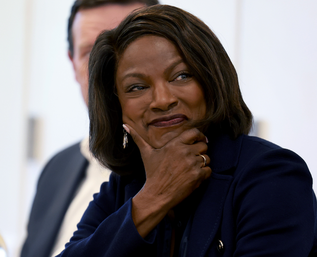 Val Demings with her hand on her chin