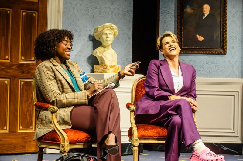 (from left) Ito Aghayere and Alexandra Billings in "POTUS" at Geffen Playhouse.