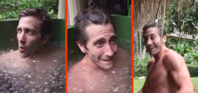 Jake Gyllenhaal is burning up, strips down for cold plunge in icy hot new video