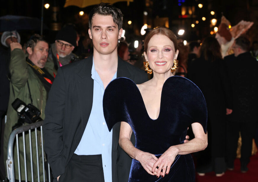Nicholas Galitzine & Julianne Moore at the UK premiere of 'Mary & George' | Photo Credit: Getty Images
