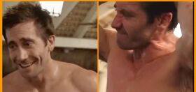 Jake Gyllenhaal takes a hard pounding in sweaty new video