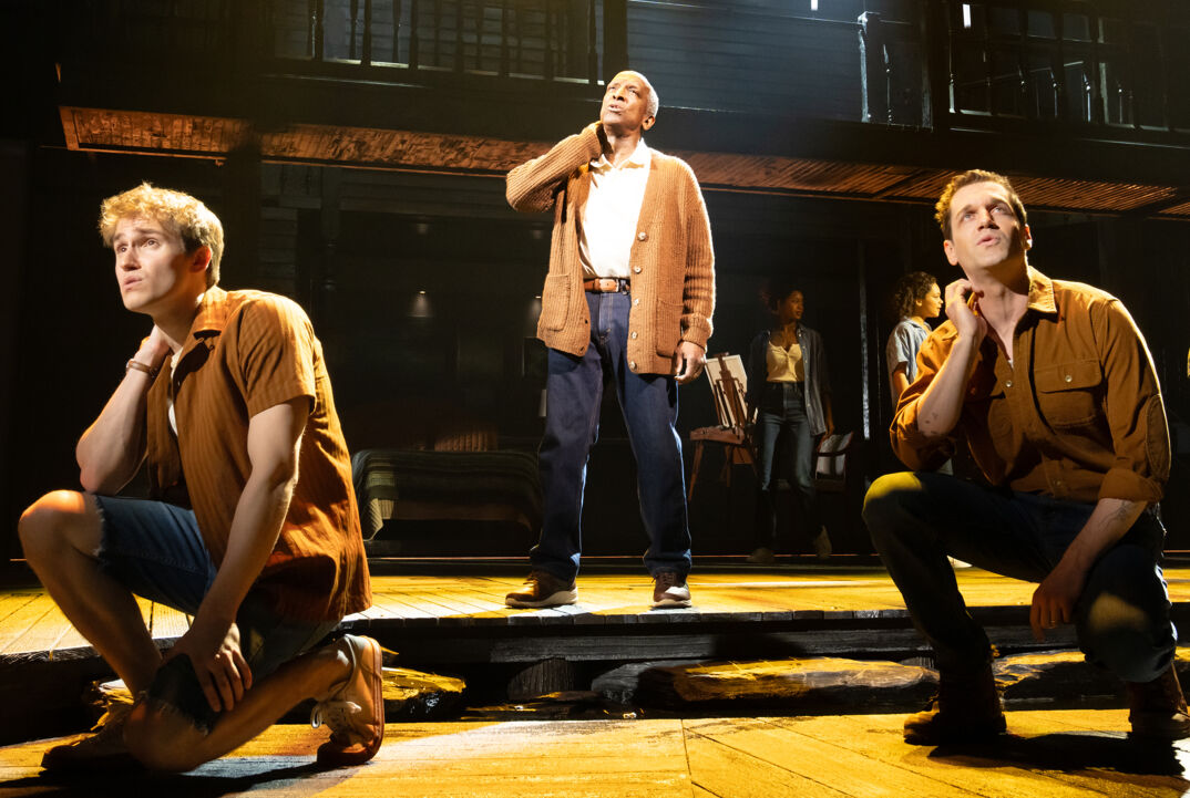 John Cardoza, Dorian Harewood, and Ryan Vasquez in 'The Notebook' on Broadway.