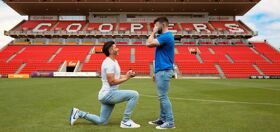 Soccer star Josh Cavallo gets engaged with on-pitch proposal to boyfriend