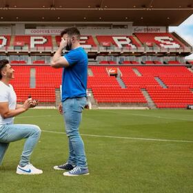 Soccer star Josh Cavallo gets engaged with on-pitch proposal to boyfriend
