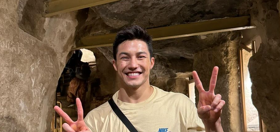 Gymnast Arthur Nory soaks up Egyptian history during the latest stop on his global tour