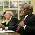 More shady shenanigans from gay-hating, bribe-loving Justice Clarence Thomas