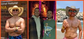 Luis Sandoval shows off his 5 inch inseams on sizzling trip to Colombia with his husband