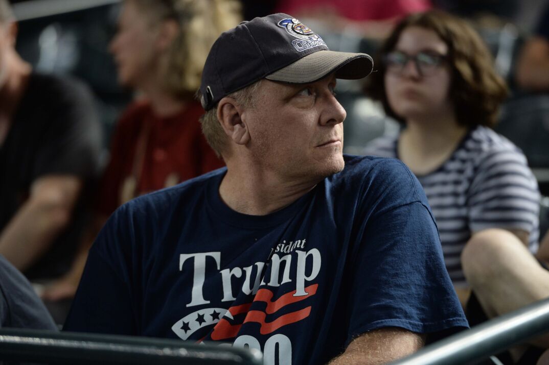 Curt Schilling wearing a Donald Trump shirt